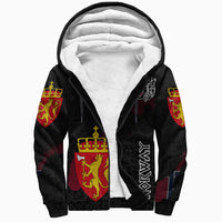 (Custom) Viking - Norway Flag and Map Sherpa Hoodie style Viking Geri and Freki RLT12 - Wonder Print Shop
