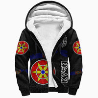 (Custom) Viking - Kven Flag and Map Sherpa Hoodie style Viking Geri and Freki RLT12 - Wonder Print Shop
