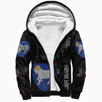 (Custom) Viking - Faroe Islands Flag and Map Sherpa Hoodie style Viking Geri and Freki RLT12 - Wonder Print Shop