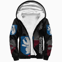 (Custom) Viking - Greenland Flag and Map Sherpa Hoodie style Viking Geri and Freki RLT12 - Wonder Print Shop