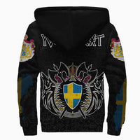 (Custom) Viking - Sweden Flag and Map Sherpa Hoodies style Viking Geri and Freki RLT12 - Wonder Print Shop