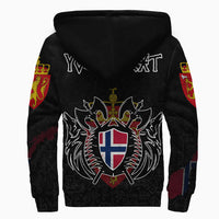 (Custom) Viking - Norway Flag and Map Sherpa Hoodie style Viking Geri and Freki RLT12 - Wonder Print Shop