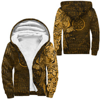 Viking Clothing Vegvisir With Raven Viking Compass Gold Version Raglan Sherpa Hoodie RLT12 - Wonder Print Shop