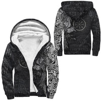 Viking Clothing Vegvisir With Raven Viking Compass Sherpa Hoodie RLT12 - Wonder Print Shop