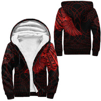 Viking Clothing Viking Odins Raven Tattoo Red Version Sherpa Hoodie RLT12 - Wonder Print Shop
