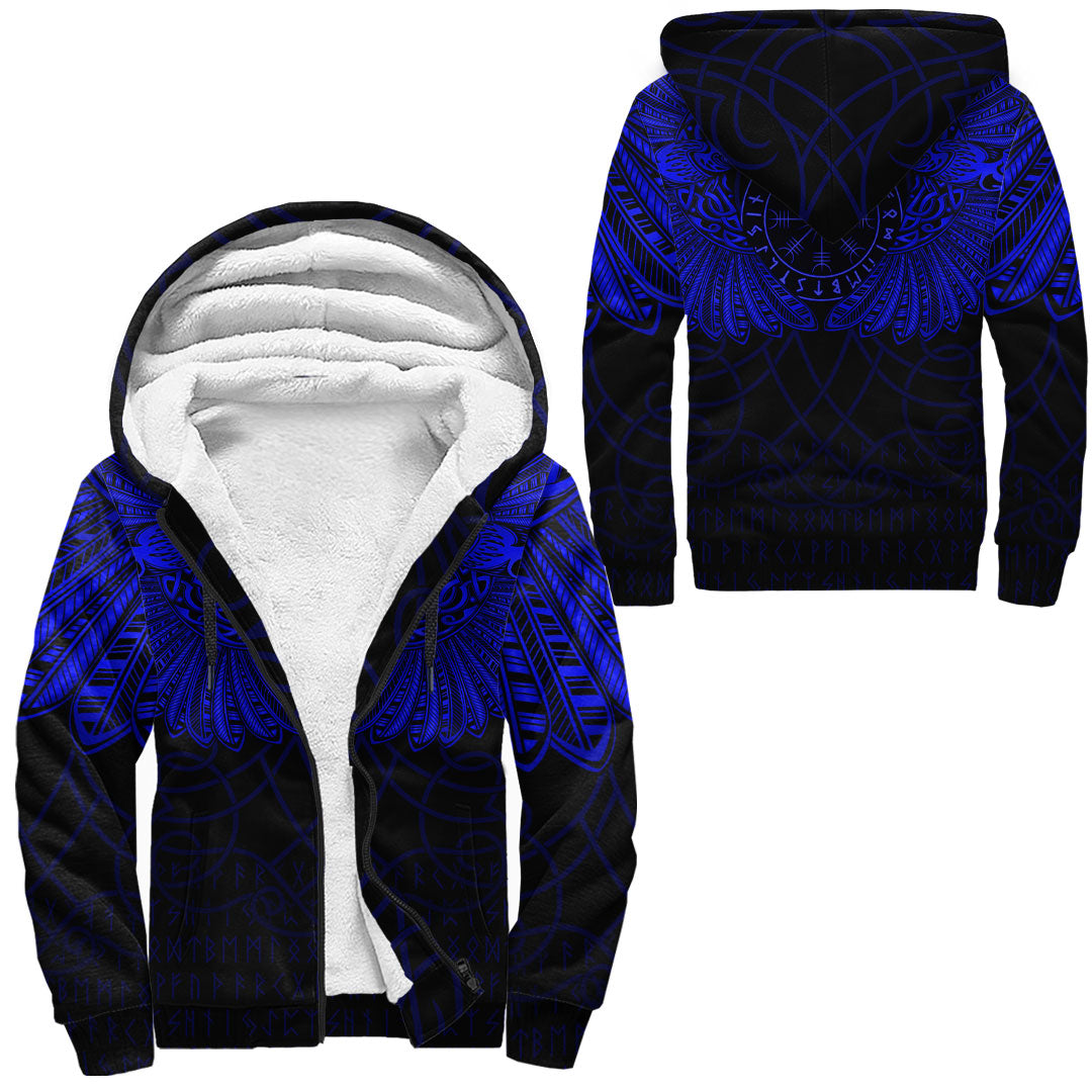viking-clothing-viking-odins-celtic-two-ravens-blue-version-sherpa-hoodie