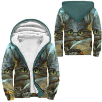 Viking Clothing Vikings Cat Warrior Sherpa Hoodie RLT12 - Wonder Print Shop