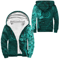 Viking Clothing Vegvisir With Raven Viking Compass Sherpa Hoodie Cyan Version RLT12 - Wonder Print Shop