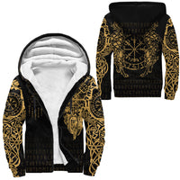 Viking Clothing Viking Compass Vegvisir Tattoo Gold Version Sherpa Hoodie RLT12 - Wonder Print Shop