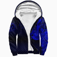 Viking Clothing Viking Odin Raven Tattoo Style Blue Version Raglan Sherpa Hoodie RLT12 - Wonder Print Shop