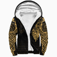 Viking Clothing Viking Compass Vegvisir Tattoo Gold Version Sherpa Hoodie RLT12 - Wonder Print Shop