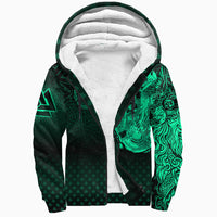 Viking Clothing Viking Odin Raven Tattoo Style Green Version Raglan Sherpa Hoodie RLT12 - Wonder Print Shop