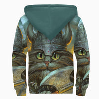 Viking Clothing Vikings Cat Warrior Sherpa Hoodie RLT12 - Wonder Print Shop