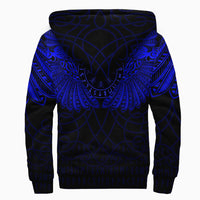 Viking Clothing Viking Odin's Celtic Two Ravens Blue Version Sherpa Hoodie RLT12 - Wonder Print Shop