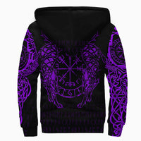 Viking Clothing Viking Compass Vegvisir Tattoo Purple Version Sherpa Hoodie RLT12 - Wonder Print Shop