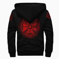 Viking Viking Raven Vegvisir Sherpa Hoodie RLT12 - Wonder Print Shop
