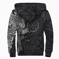 Viking Clothing Vegvisir With Raven Viking Compass Sherpa Hoodie RLT12 - Wonder Print Shop