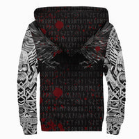 Viking Sherpa Hoodie - Odin Huginn and Muninn Rune Blood RLT12 - Wonder Print Shop
