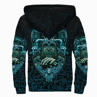 Viking Sherpa Hoodie Odin With Fenrir RLT12 - Wonder Print Shop