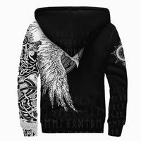 Custom Viking Sherpa Hoodie Mystical Raven Tattoo Special RLT12 - Wonder Print Shop