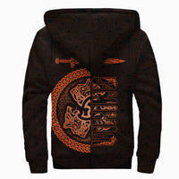 Viking Sherpa Hoodie - Fierce Wolf Totemic Animal RLT12 - Wonder Print Shop