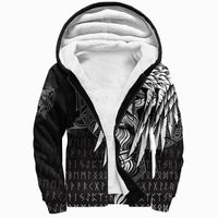 Viking Sherpa Hoodie Odin Raven and Fenrir On Hand RLT12 - Wonder Print Shop