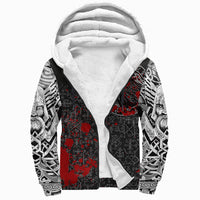 Viking Sherpa Hoodie - Odin Raven Rune Futhark Blood RLT12 - Wonder Print Shop