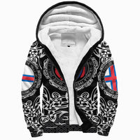 Viking Sherpa Hoodie - Faroe Islands Viking Pattern RLT12 - Wonder Print Shop
