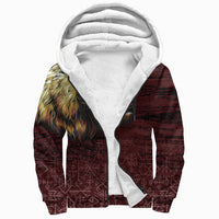 Viking Sherpa Hoodie - Fenrir On The Blood Moon Background RLT12 - Wonder Print Shop