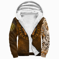 Viking Sherpa Hoodie Gold Spear Of The God Odin - Gungnir and Two Gold Ravens RLT12 - Wonder Print Shop