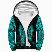 (Custom ) Viking Tyr Tattoo Cyan Sherpa Hoodie RLT12 - Wonder Print Shop