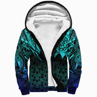 Viking Sherpa Hoodie - Hati and Skoll Tattoo Cyan RLT12 - Wonder Print Shop