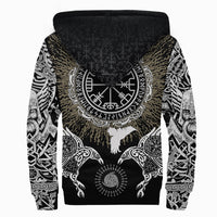 Viking Sherpa Hoodie Raven, Valknut and Vegvisir RLT12 - Wonder Print Shop