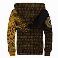 Viking Sherpa Hoodie - The Raven Of Odin Rune, Gold RLT12 - Wonder Print Shop