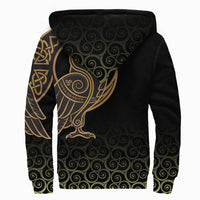 Viking Sherpa Hoodie Owl Celtic On Triskele Background RLT12 - Wonder Print Shop