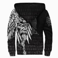 Viking Sherpa Hoodie Odin Raven and Fenrir On Hand RLT12 - Wonder Print Shop