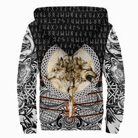 Viking Sherpa Hoodie - Wolf and Vikings Tattoo 3D RLT12 - Wonder Print Shop