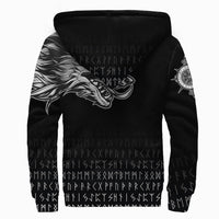 (Custom) Viking Sherpa Hoodie Fenrir Wolf Near Shoulder RLT12 - Wonder Print Shop