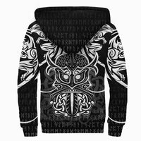Viking Sherpa Hoodie - Njord and Dragon Tattoo RLT12 - Wonder Print Shop