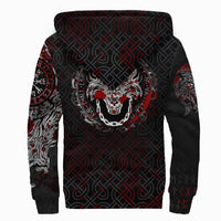 Viking Sherpa Hoodie - Fenrir Viking Blood 3D RLT12 - Wonder Print Shop