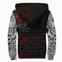 Viking Sherpa Hoodie - The Raven Of Odin Rune Blood RLT12 - Wonder Print Shop