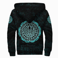 Viking Sherpa Hoodie - Viking Bear Claws Cyan Tattoo RLT12 - Wonder Print Shop