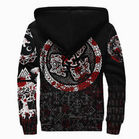 Viking Sherpa Hoodie - Fierce Blood Wolf Symbol Of A Viking Nordic RLT12 - Wonder Print Shop