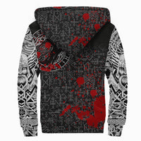 Viking Sherpa Hoodie - Odin Raven Rune Futhark Blood RLT12 - Wonder Print Shop