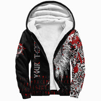 Custom Viking Sherpa Hoodie - Mystical Raven Tattoo Blood RLT12 - Wonder Print Shop