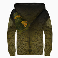 Viking Sherpa Hoodie, Ethnic Odin Raven Gold RLT12 - Wonder Print Shop