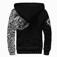 Viking Sherpa Hoodie - Norse Raven Tattoo RLT12 - Wonder Print Shop