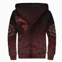 Viking Sherpa Hoodie, Ethnic Odin Raven Red RLT12 - Wonder Print Shop