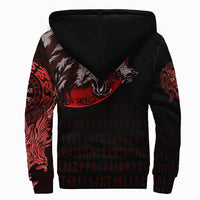 Viking Sherpa Hoodie - Wolf Blood Moon RLT12 - Wonder Print Shop