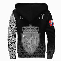 Viking Sherpa Hoodie - Norway Coat Of Arms RLT12 - Wonder Print Shop